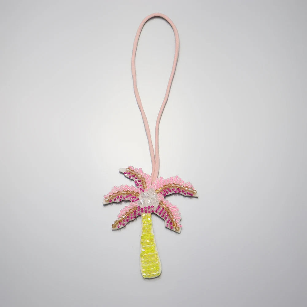 3D Handmade Rhinestone Beaded Coconut tree, butterfly hanging rope Patches Crystal Bag lanyard Patch beading Applique Patch - Youks store