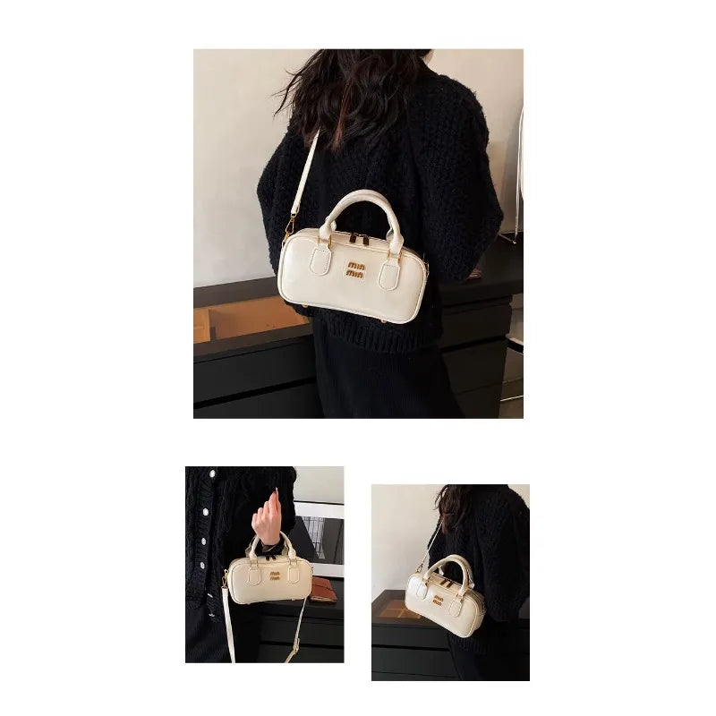 Large Capacity Crossbody Bags Pu Solid Color Zipper Casual Shoulder Bags on Sale 2025 Versatile Sewing Thread Women's Handbags - Youks store