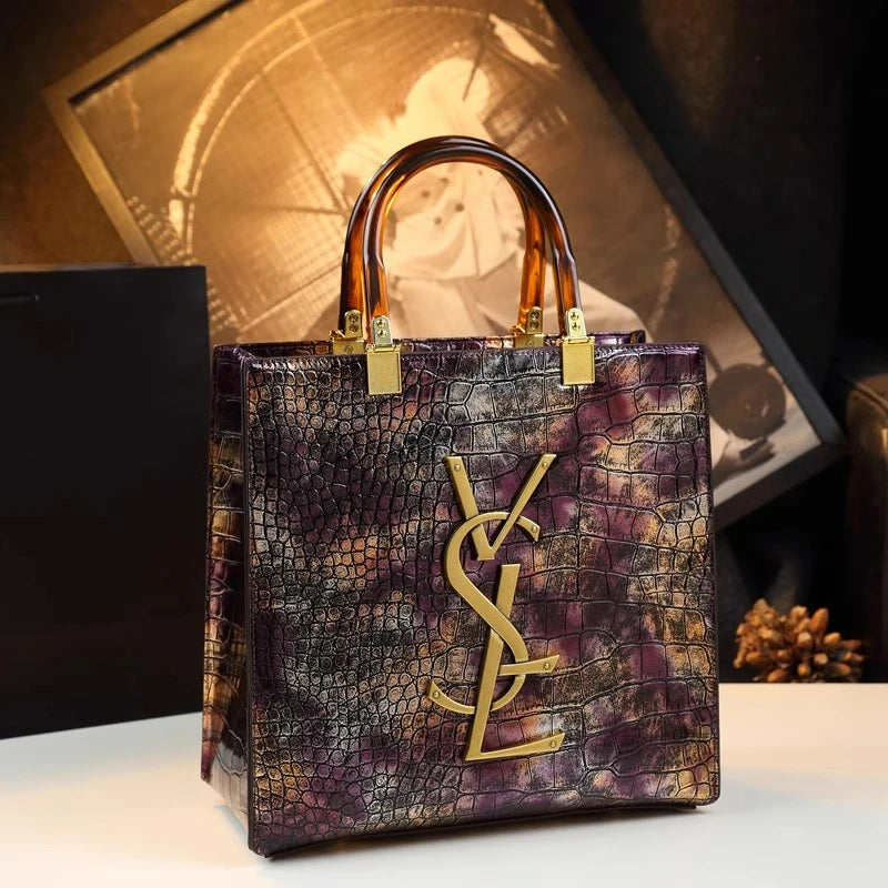 2025 new spring all-match alligator pattern atmosphere middle-aged women's bag large capacity Tote bag - Youks store