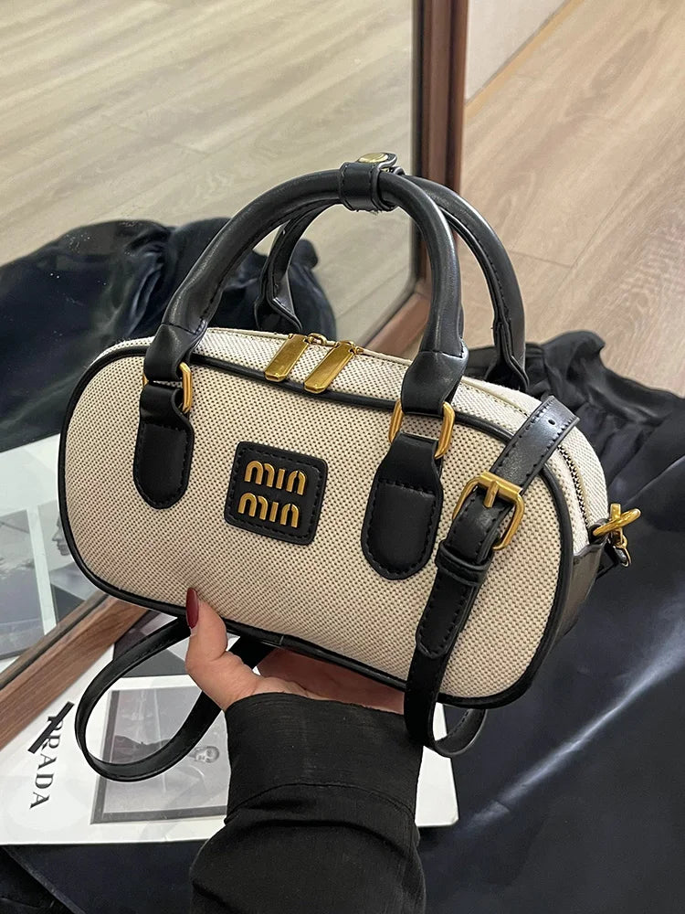 Hand-carrying bowling bag female famous brand 2025 summer new retro fashion shoulder bag high-end trend all-match messenger bag - Youks store