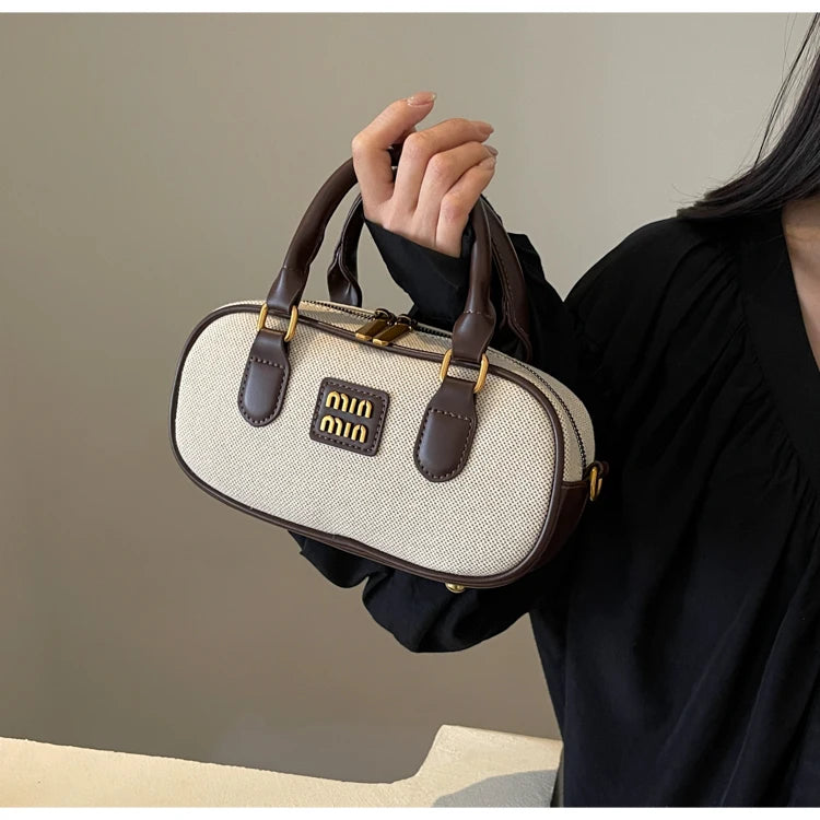 Hand-carrying bowling bag female famous brand 2025 summer new retro fashion shoulder bag high-end trend all-match messenger bag - Youks store