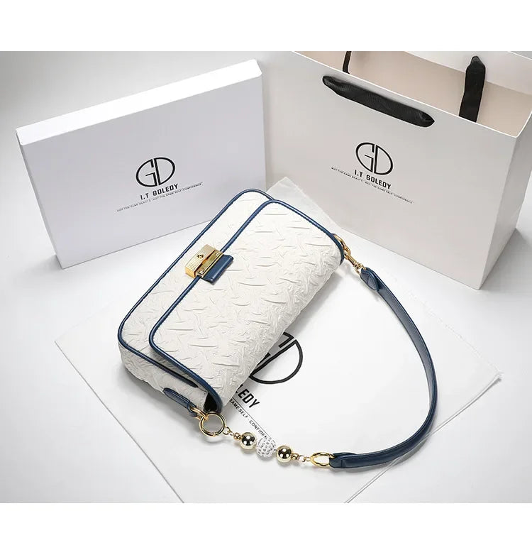 Niche design transfer bead pleated armpit bag bag women's 2024 new fashion crossbody bag - Youks store