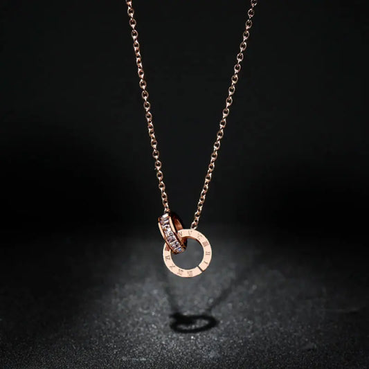 Classic Design Famous Brand Roman numerals Pendant Necklace For Woman Titanium Steel Woman Necklace Luxury Jewelry Female Top Qu - Youks store