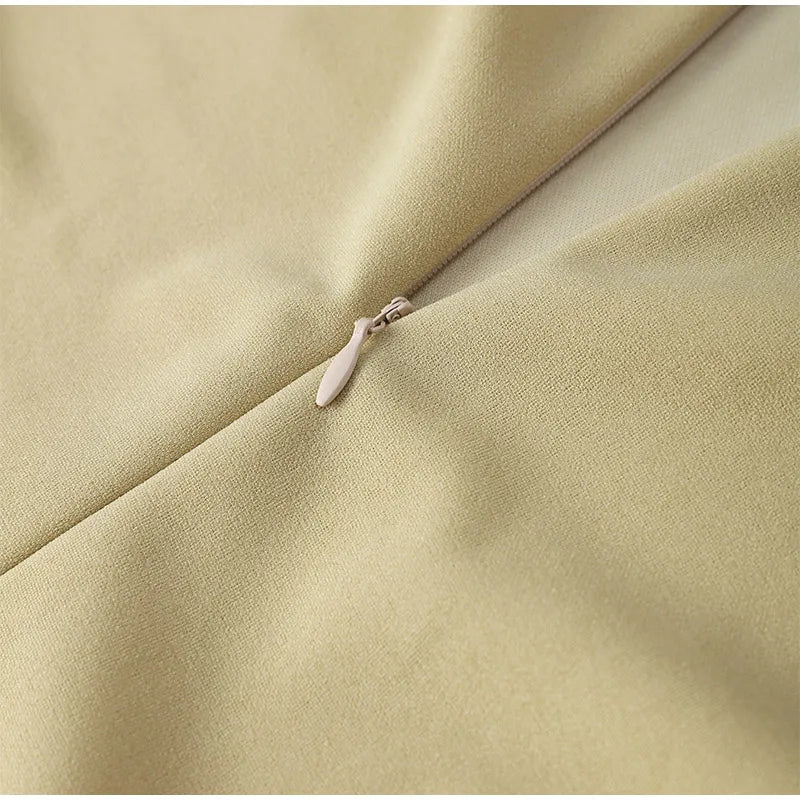 Elegant Off-shoulder Pleated Long Dress Women Skew-collar Short Sleeve Split Dresses 2024 Summer New Female Chic Streetwear Robe - Youks store