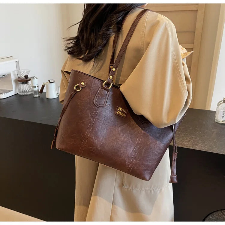 2025 Spring And Autumn Handheld Tote Bag High End Small Fragrant Style Large Capacity Single Shoulder New Korean Edition Commute - Youks store