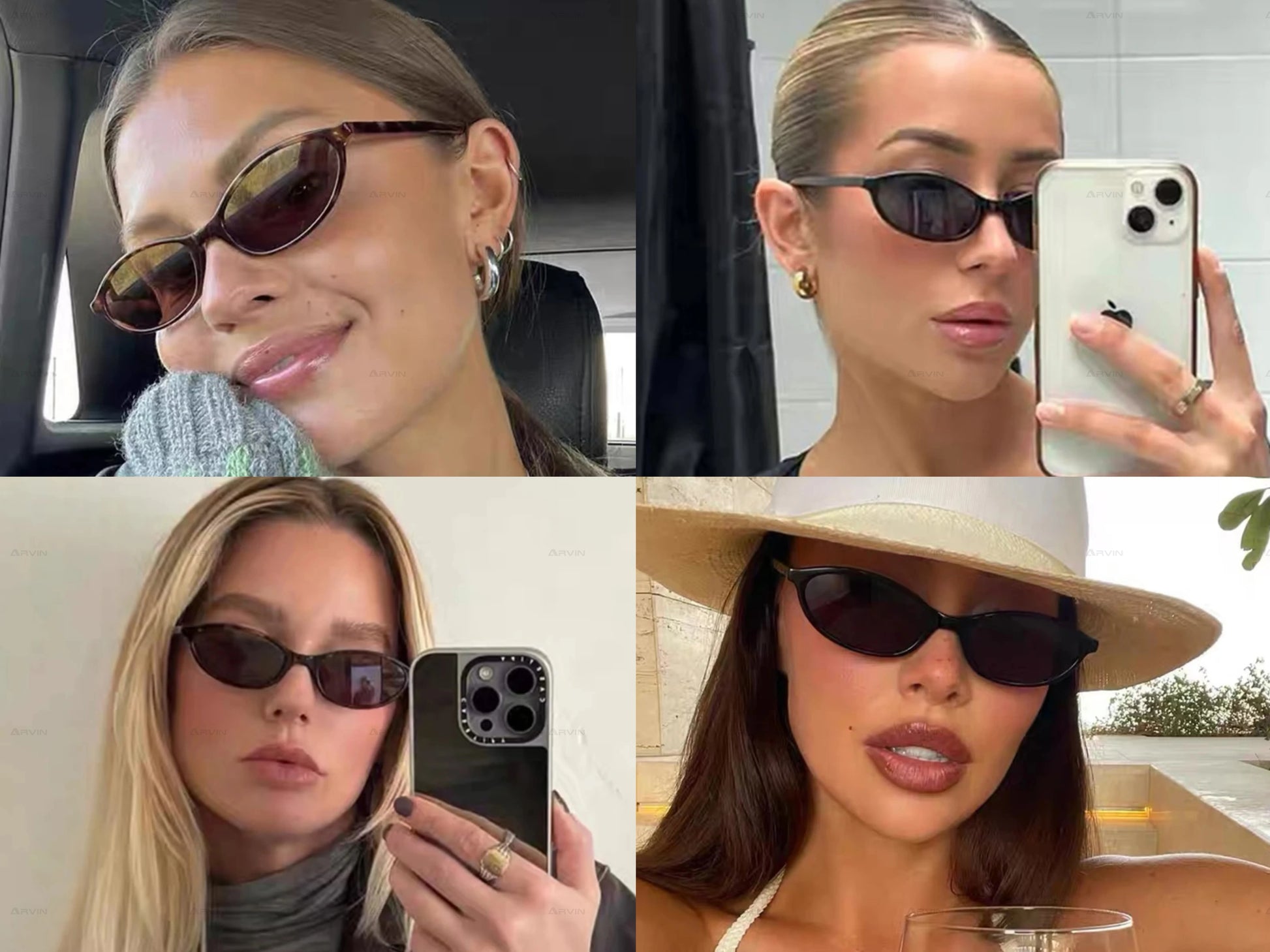 2024 Women's Leopard Brown Sunglasses Fashion Brand Small Frame Sun Glasses Ladies Retro Oval Eyewear Shade Oculus De Sol - Youks store