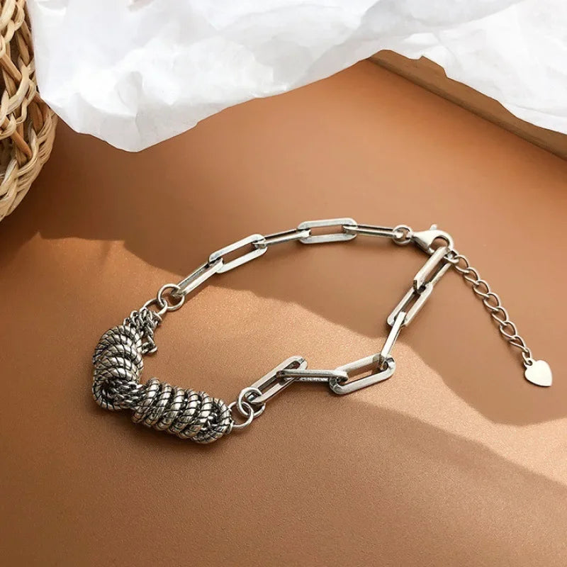 Geometric Smooth Rhinestone Chain Five Leaf Grass Flower Adjustable Bracelets for Women Fashion Jewelry Minimalist Accessories