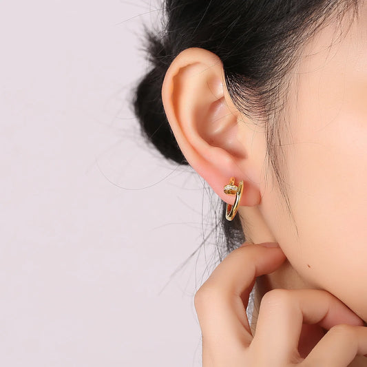 XINYI Plated Zircon Round Circle Hoop Earring for Women Minimalist Trendy Accessories Party Wedding Jewelry gifts - Youks store