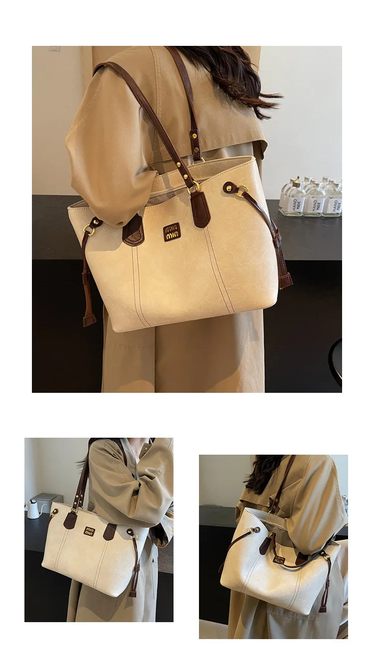 2025 Spring And Autumn Handheld Tote Bag High End Small Fragrant Style Large Capacity Single Shoulder New Korean Edition Commute - Youks store
