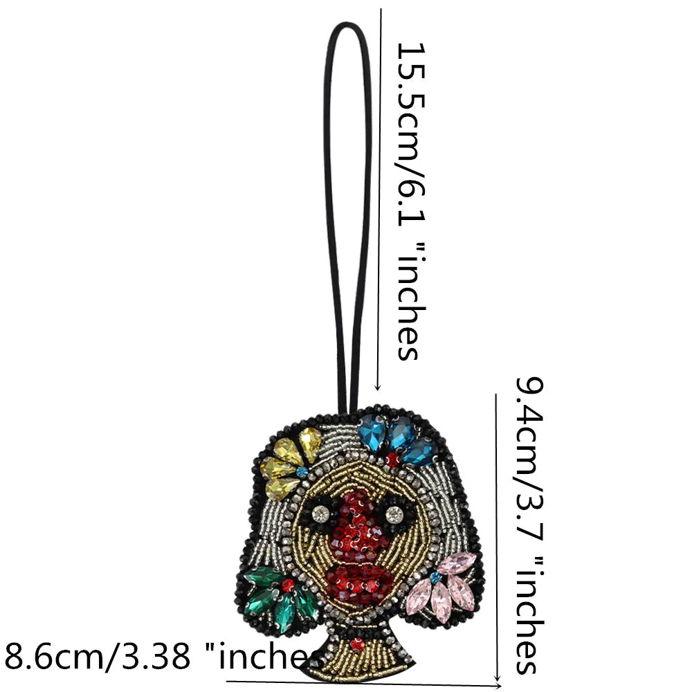 3D Handmade Rhinestone Beaded Coconut tree, butterfly hanging rope Patches Crystal Bag lanyard Patch beading Applique Patch - Youks store