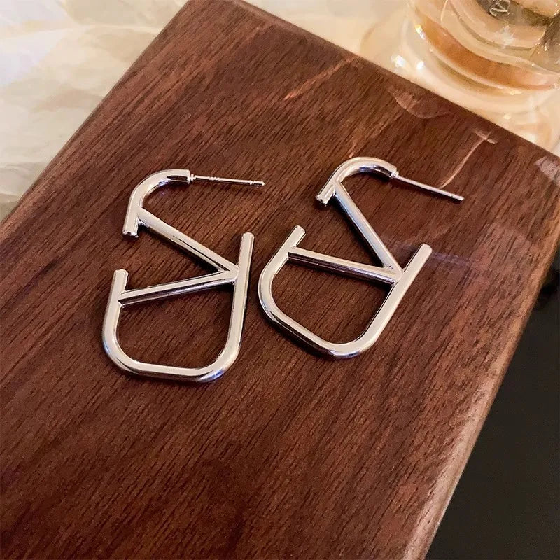 Geometric cool style ins personalized design Ear Studs, 2024 fashionable and versatile earrings - Youks store