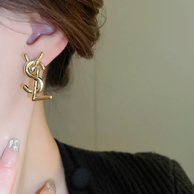 European American Exaggerate Letter Stud Earrings for Women Fashion Trendy Personality Alloy Earrings Jewelry Accessories Gifts - Youks store