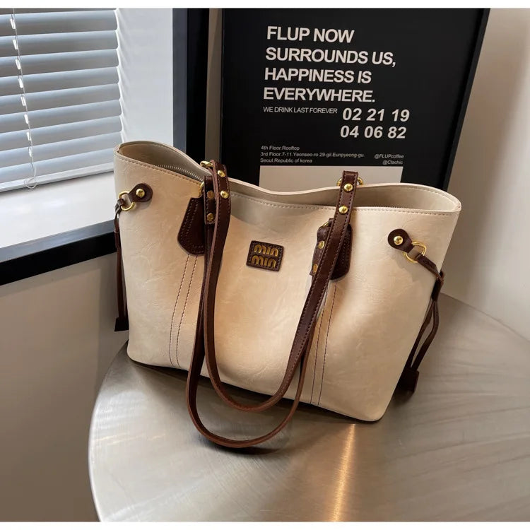 2025 Spring And Autumn Handheld Tote Bag High End Small Fragrant Style Large Capacity Single Shoulder New Korean Edition Commute - Youks store