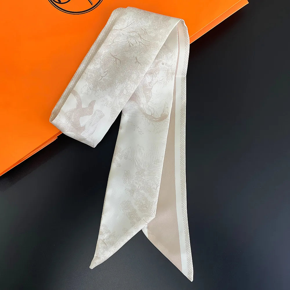 2024 Versatile New Plant Jungle Ladies Pointy Ribbon Bag Handbag Handle Ribbon Scarf Package Band Hair Head Handle ribbon scarf - Youks store