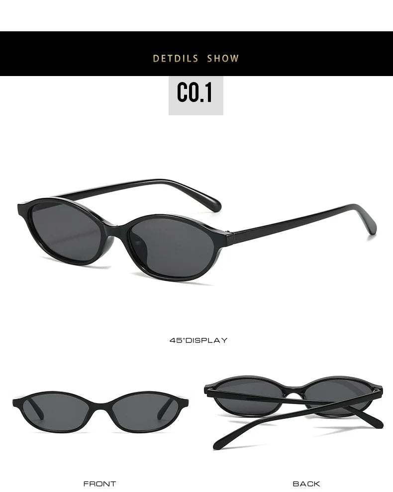 2024 Women's Leopard Brown Sunglasses Fashion Brand Small Frame Sun Glasses Ladies Retro Oval Eyewear Shade Oculus De Sol - Youks store