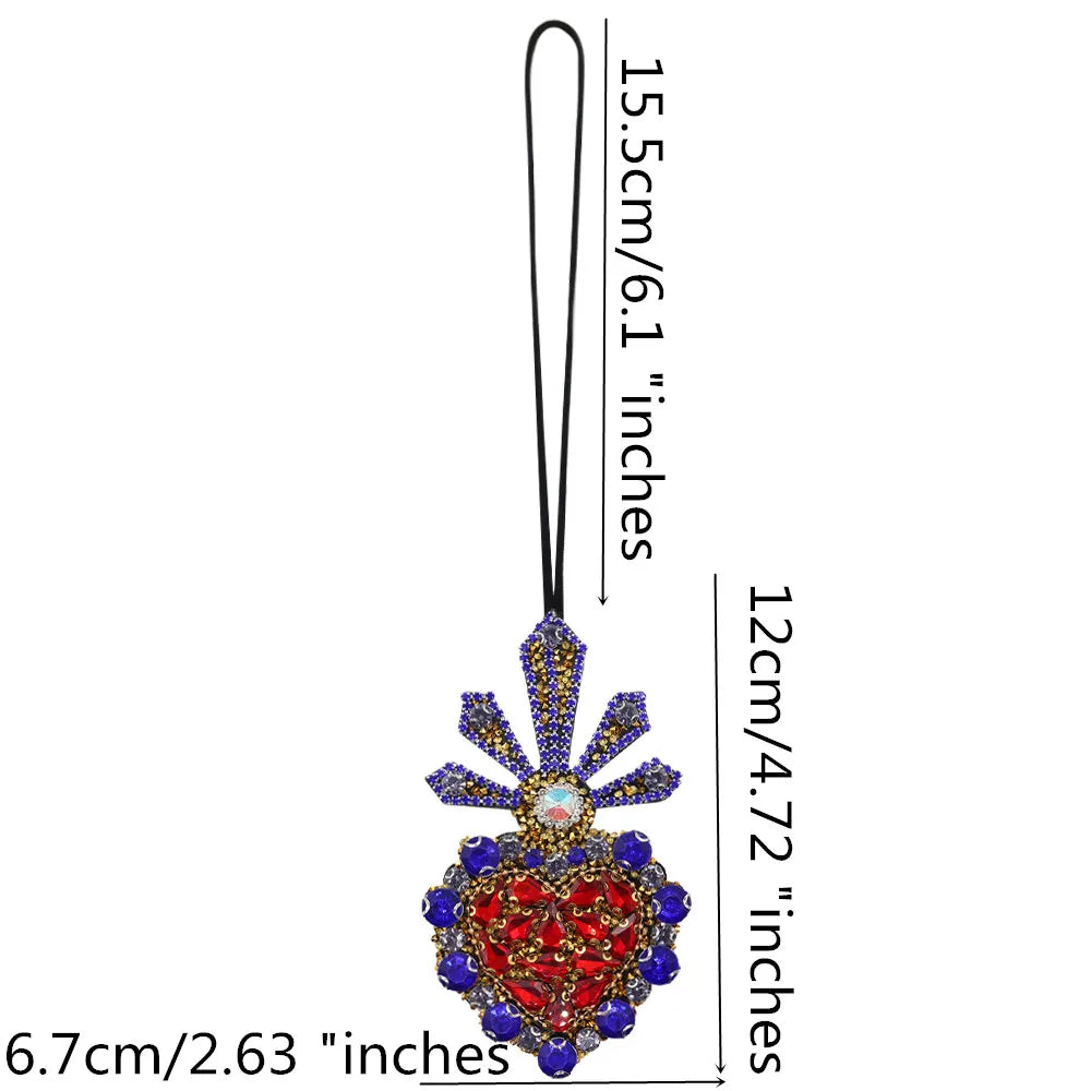 3D Handmade Rhinestone Beaded Coconut tree, butterfly hanging rope Patches Crystal Bag lanyard Patch beading Applique Patch - Youks store