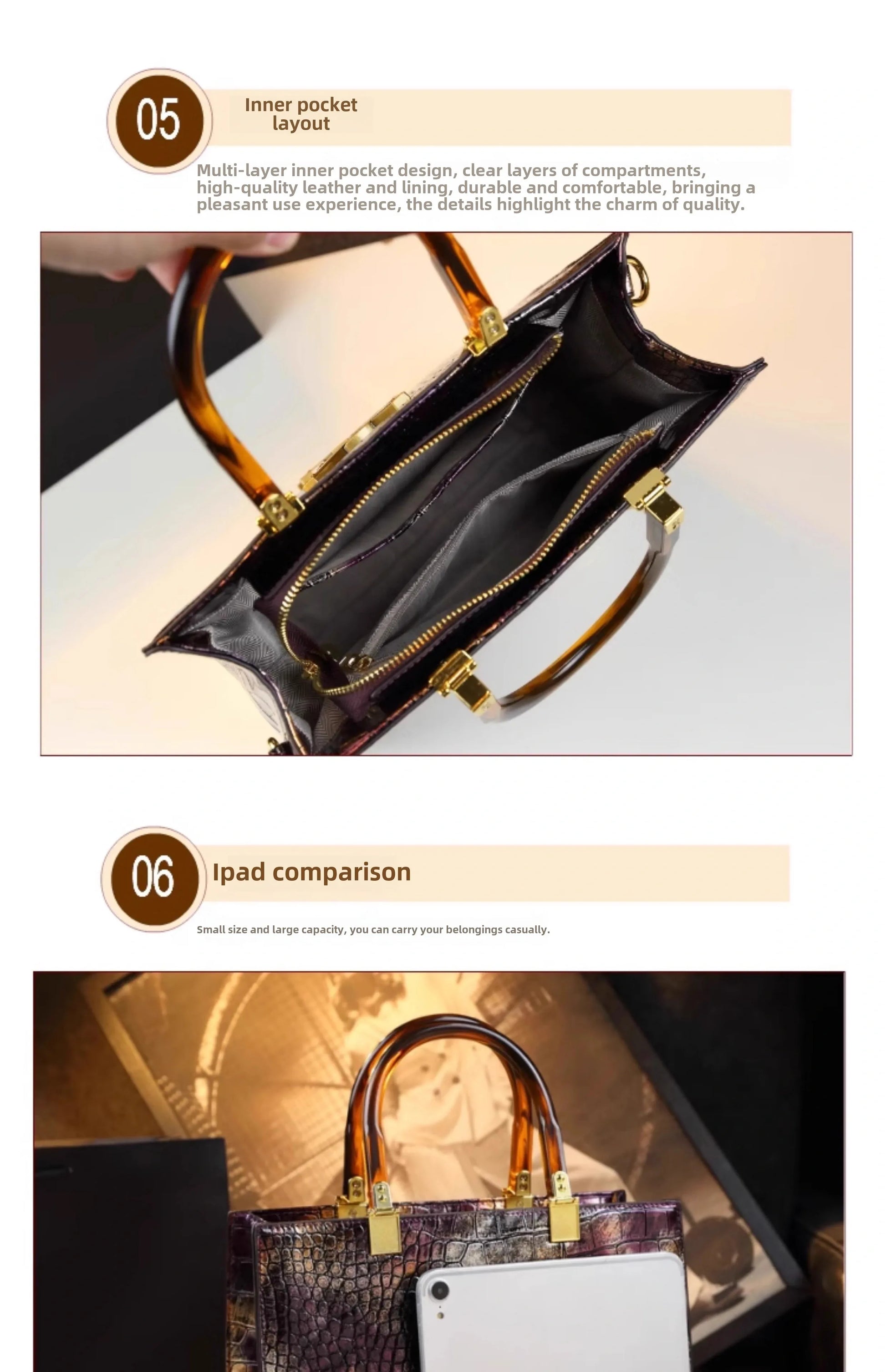 2025 new spring all-match alligator pattern atmosphere middle-aged women's bag large capacity Tote bag - Youks store