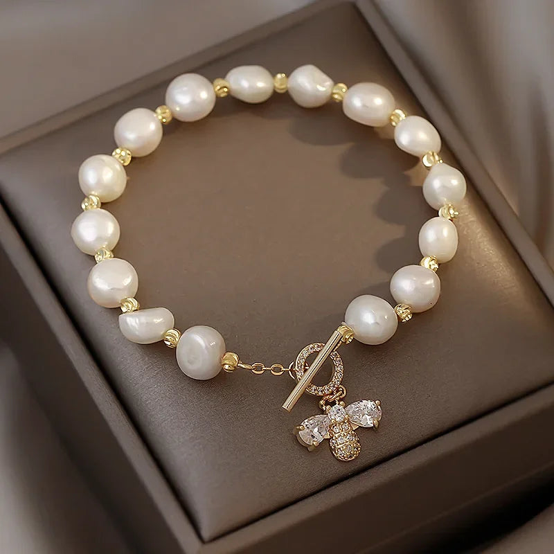 Geometric Smooth Rhinestone Chain Five Leaf Grass Flower Adjustable Bracelets for Women Fashion Jewelry Minimalist Accessories