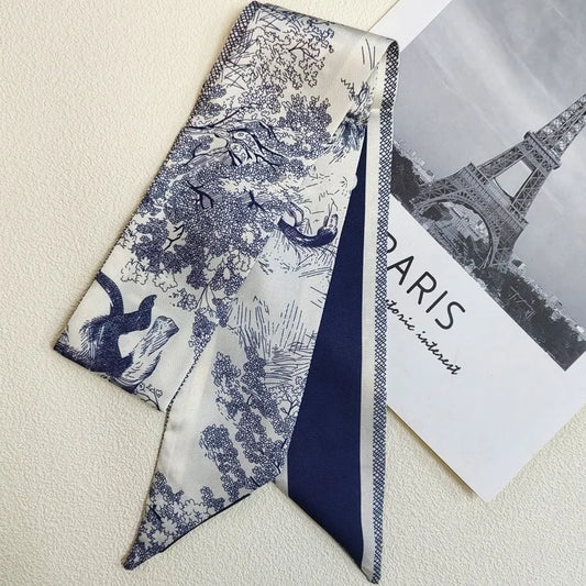 2024 Versatile New Plant Jungle Ladies Pointy Ribbon Bag Handbag Handle Ribbon Scarf Package Band Hair Head Handle ribbon scarf - Youks store
