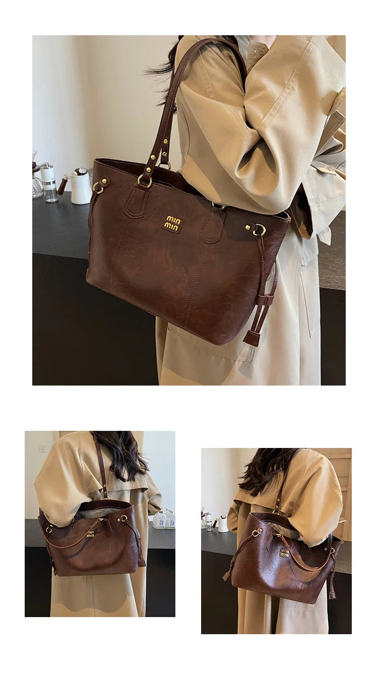 2025 Spring And Autumn Handheld Tote Bag High End Small Fragrant Style Large Capacity Single Shoulder New Korean Edition Commute - Youks store