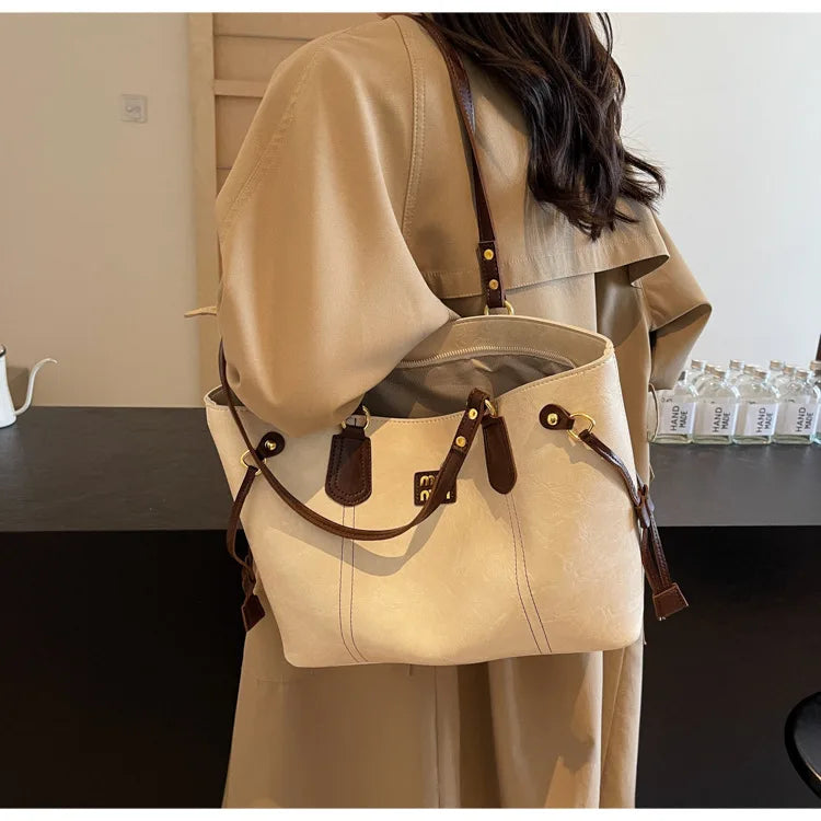 2025 Spring And Autumn Handheld Tote Bag High End Small Fragrant Style Large Capacity Single Shoulder New Korean Edition Commute - Youks store