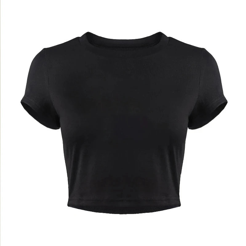 Cool Cat & Letter Print Crop T-Shirt Casual Crew Neck Short Sleeve T-Shirt for Spring & Summer Women's Clothing - Youks store
