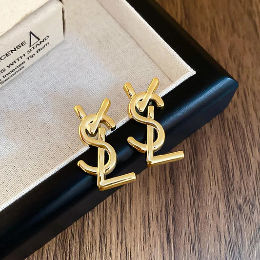 European American Exaggerate Letter Stud Earrings for Women Fashion Trendy Personality Alloy Earrings Jewelry Accessories Gifts - Youks store