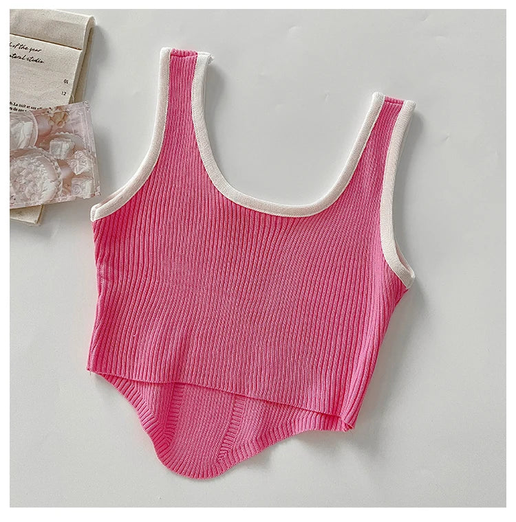 HELIAR Women Irregular Tops For Women Sexy Crop Tops Summer Sleeveless Sweet Tops Cloth Summer Y2K Tops For Women 2024 - Youks store