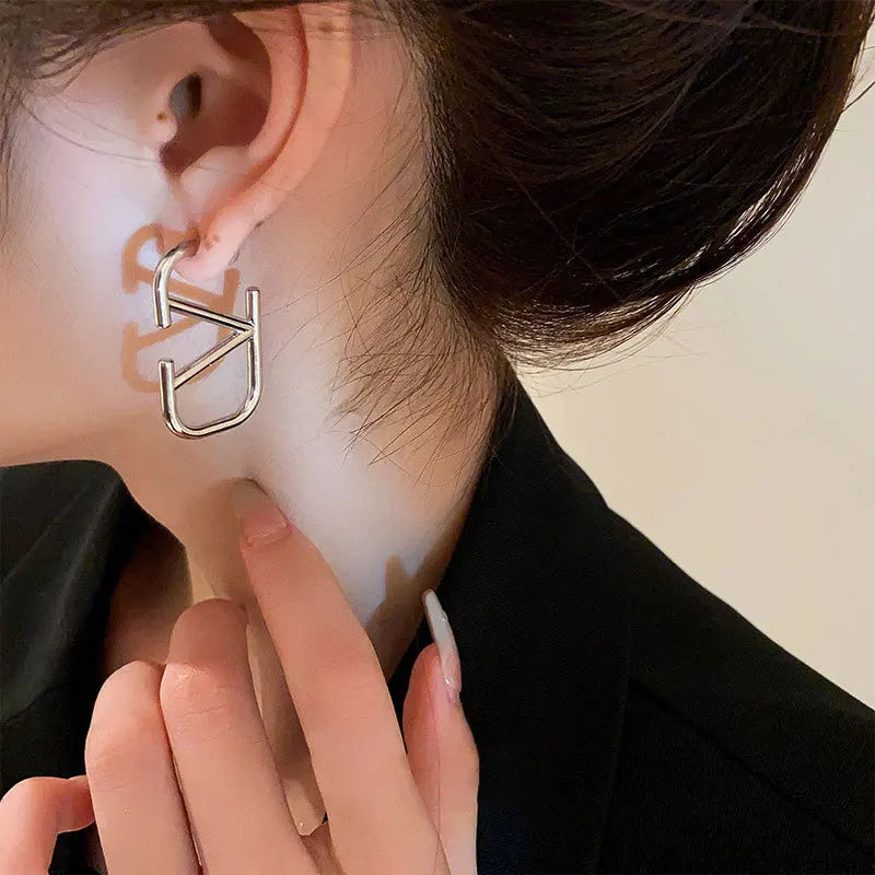 Geometric cool style ins personalized design Ear Studs, 2024 fashionable and versatile earrings - Youks store